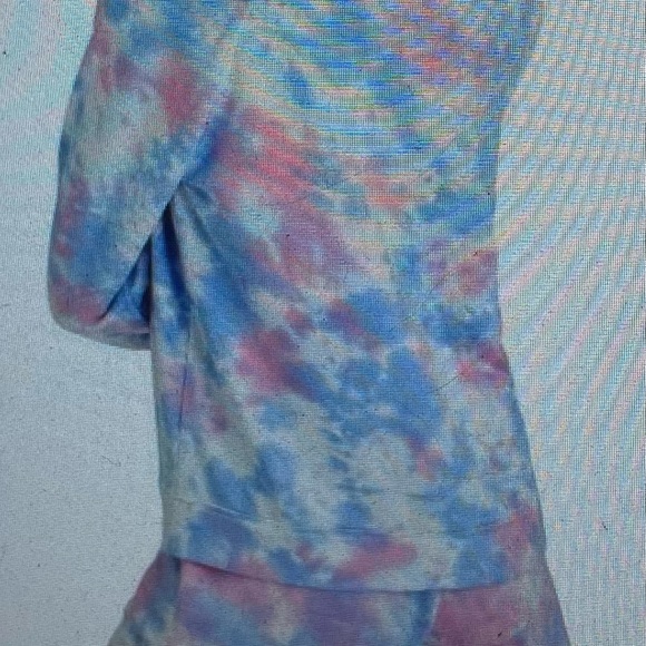Sanctuary tie dye pink blue ombré modal blend relaxed fit sweater, size S boho - Picture 2 of 16